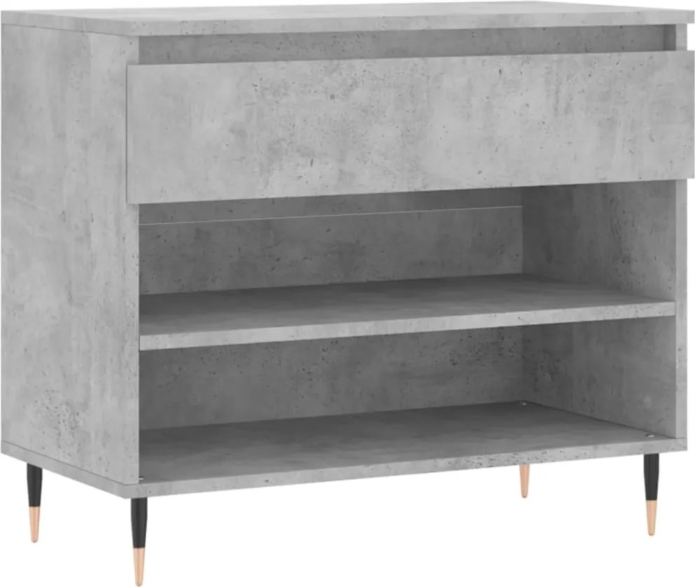 vidaXL betonszürke szerelt fa cipőszekrény 70x36x60 cm