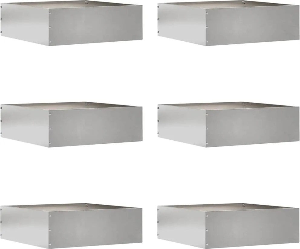 vidaXL Fűszegélyezés 6 pcs Ezüst 40 x 40 x 13 cm Rozsdamentes acél