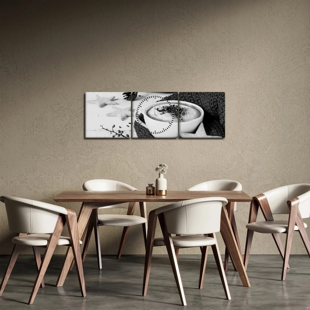 Kép - Téli cappuccino (órával) (90x30 cm)