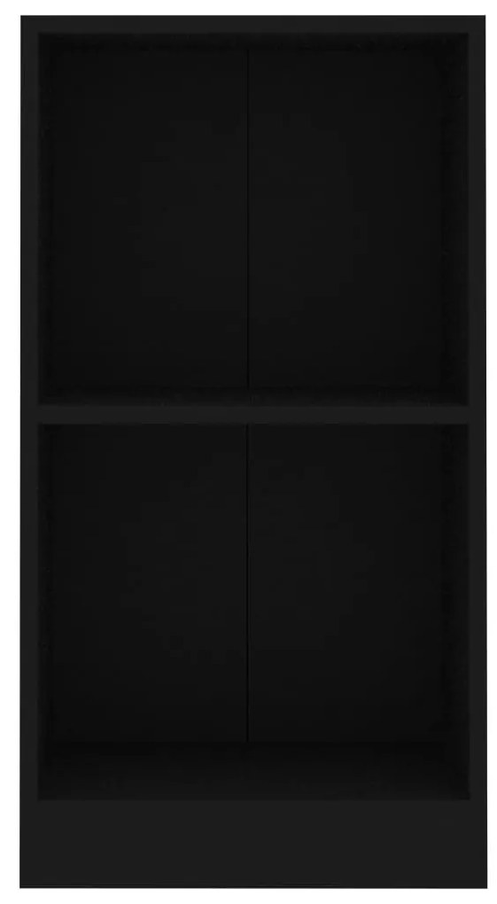 fekete szerelt fa könyvszekrény 40x24x75 cm