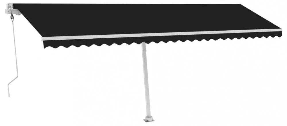 antracitszürke automata póznás napellenző 600 x 300 cm