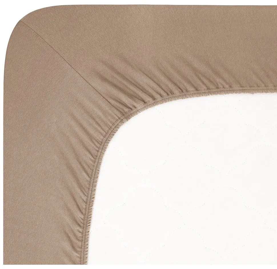 Barna gumis jersey lepedő 120x200 cm Boxspring – Andrea Simone