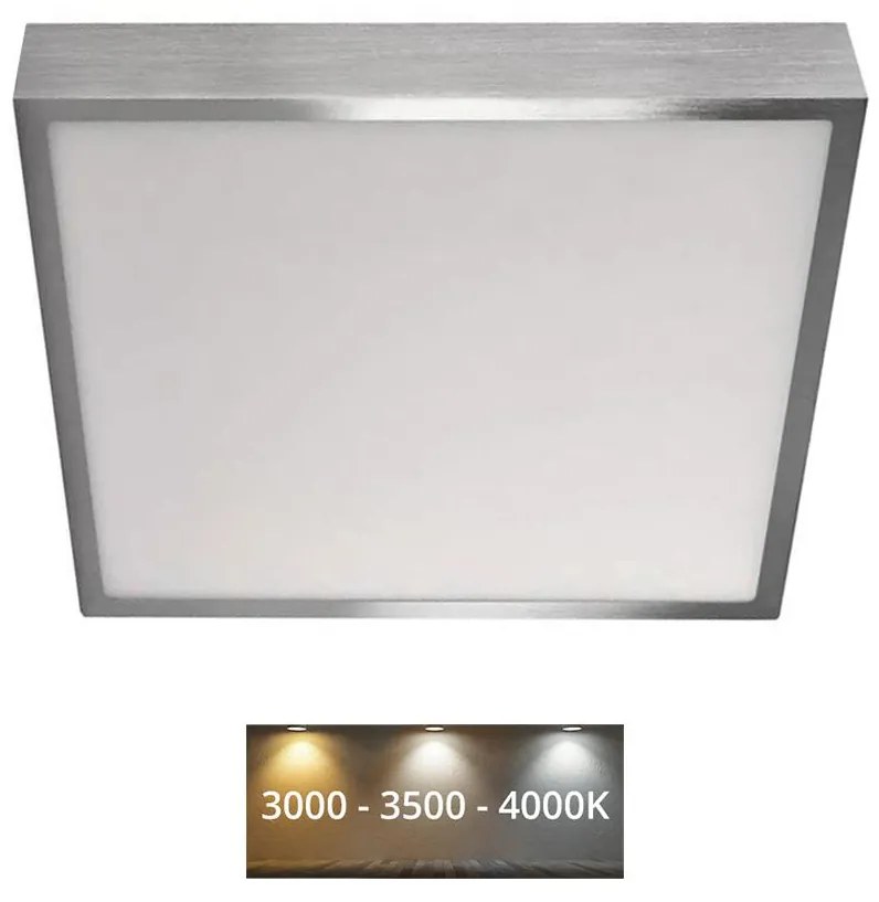 EMOS LED Mennyezeti lámpa LED/28,5W/230V 3000/3500/4000K 30x30 cm króm ZM6253