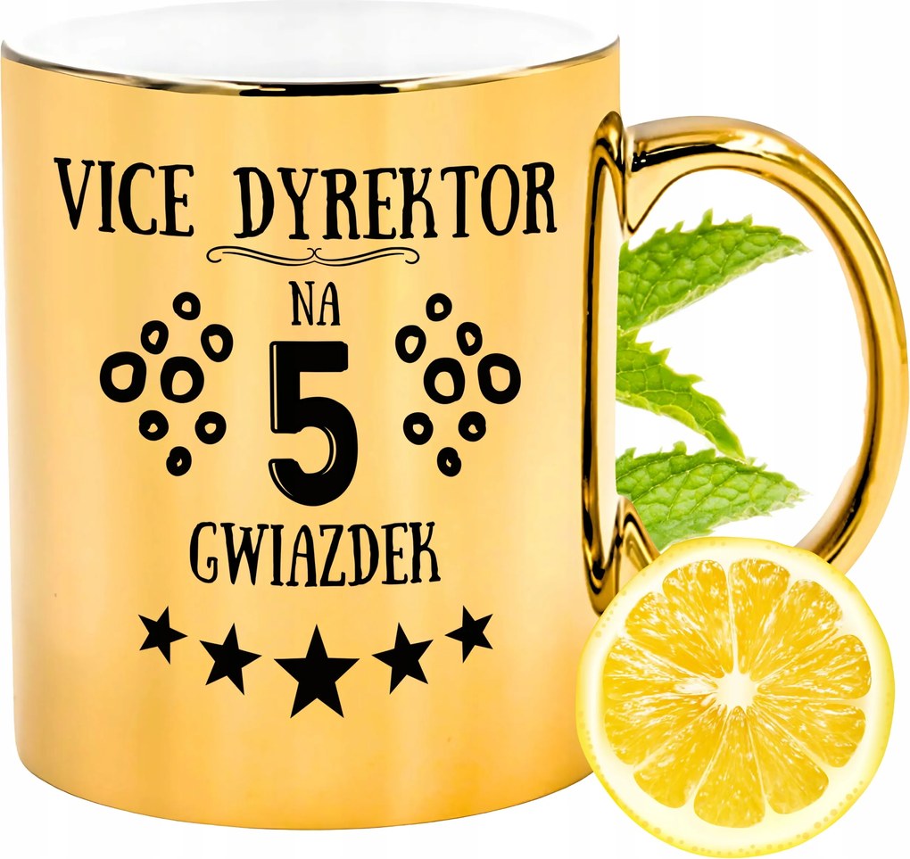 Arany csillogó bögre az igazgatóhelyettesnek ajándék fényképes nyomtatással