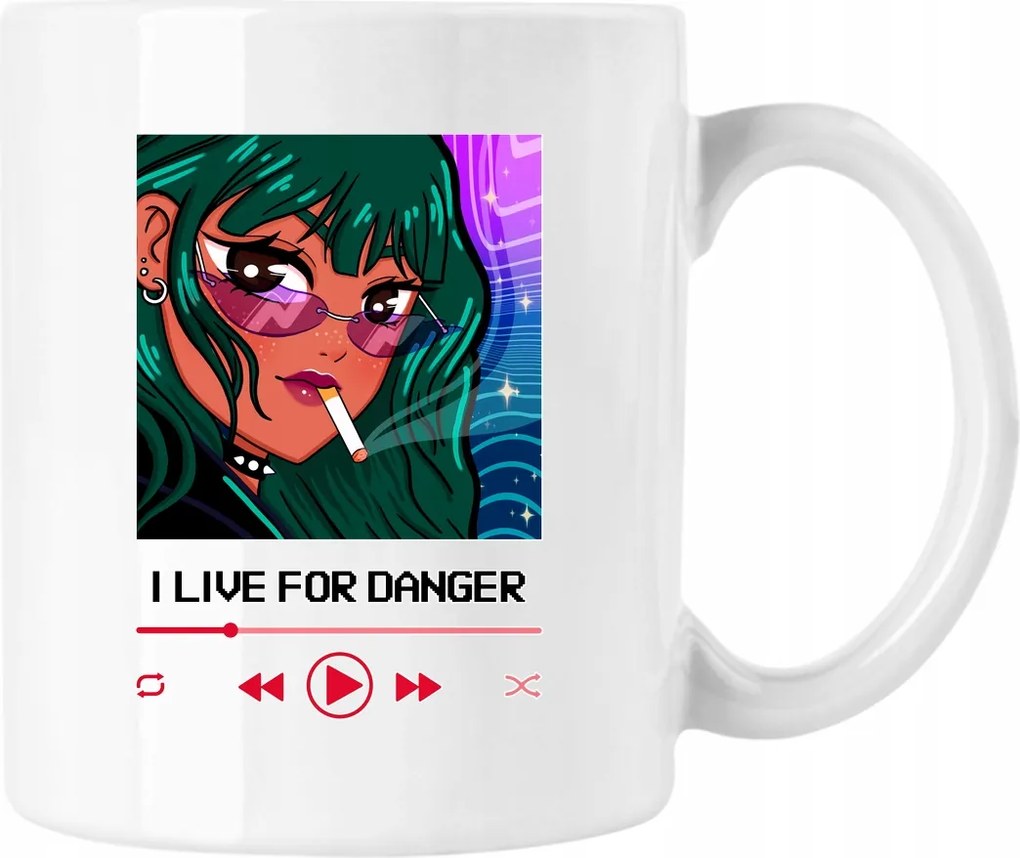 Anime Bögre Lány Divatos 2 Fehér 330ml