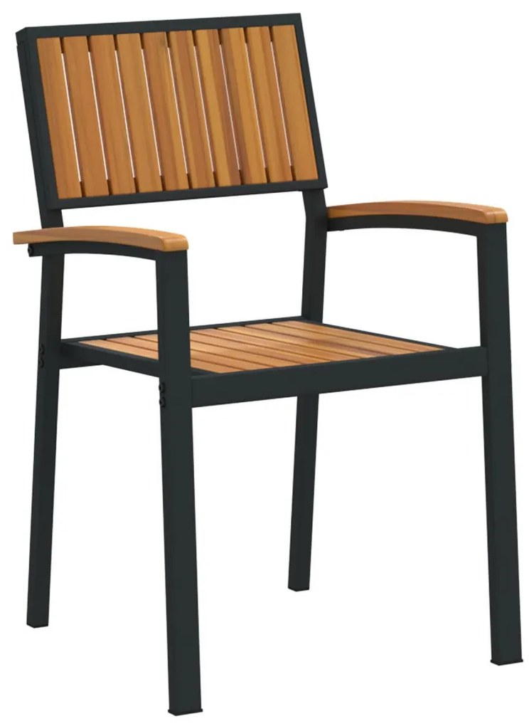 Kert étkező szett 7 pcs Fekete és barna 140 x 80 x 75 cm