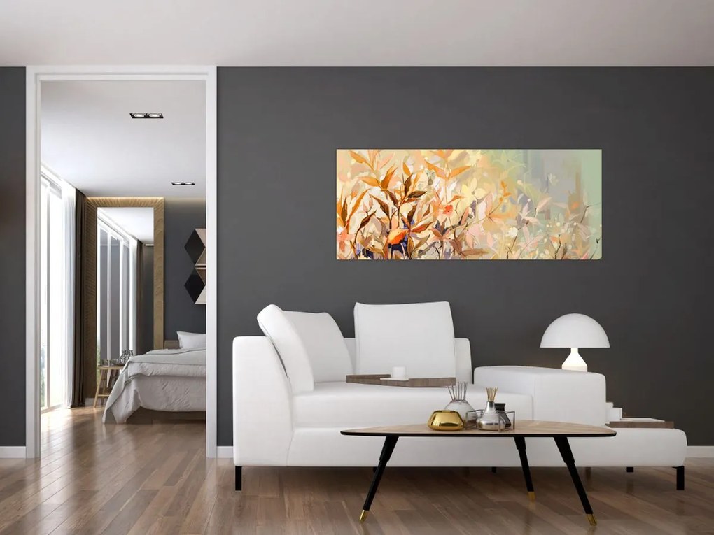 Kép - Festett növények (120x50 cm)