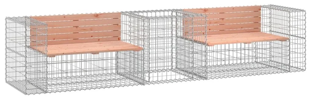 tömör duglászfenyő kerti pad gabion kosárral