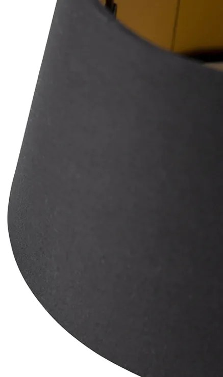 Fekete pamut lámpabúra 20/15/13 arany belsővel