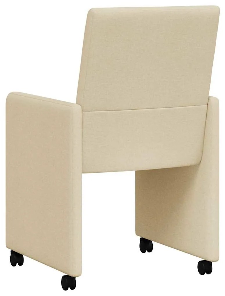 vidaXL Kerekes Étkező Székek 2 pcs Krém 57 x 66 x 94 cm szövet