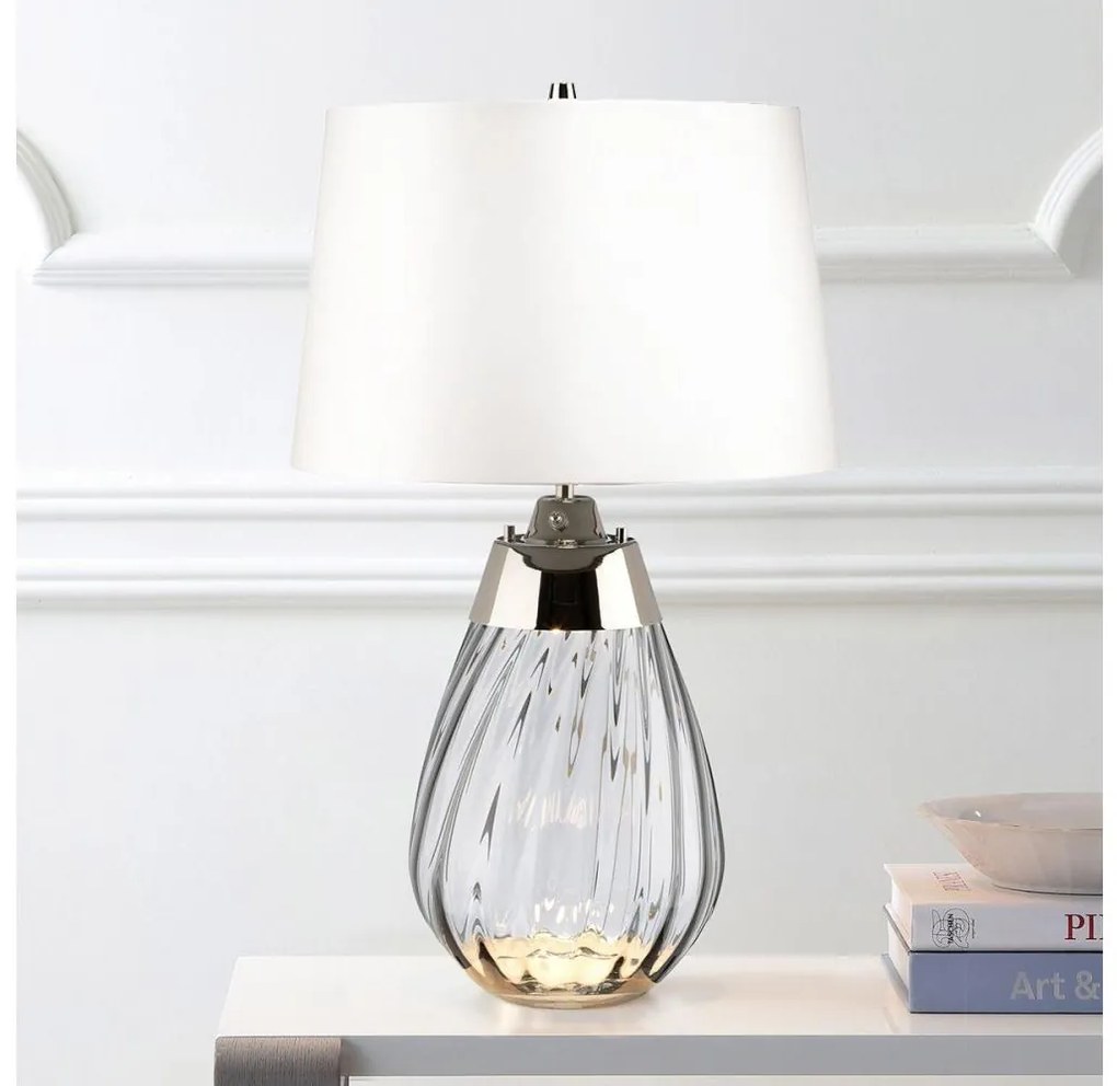 Elstead LENA-TL-S-SMOKE-OWSS-LED Asztali lámpa LENA 1xE27/60W/230V+1xGU10/7W fehér