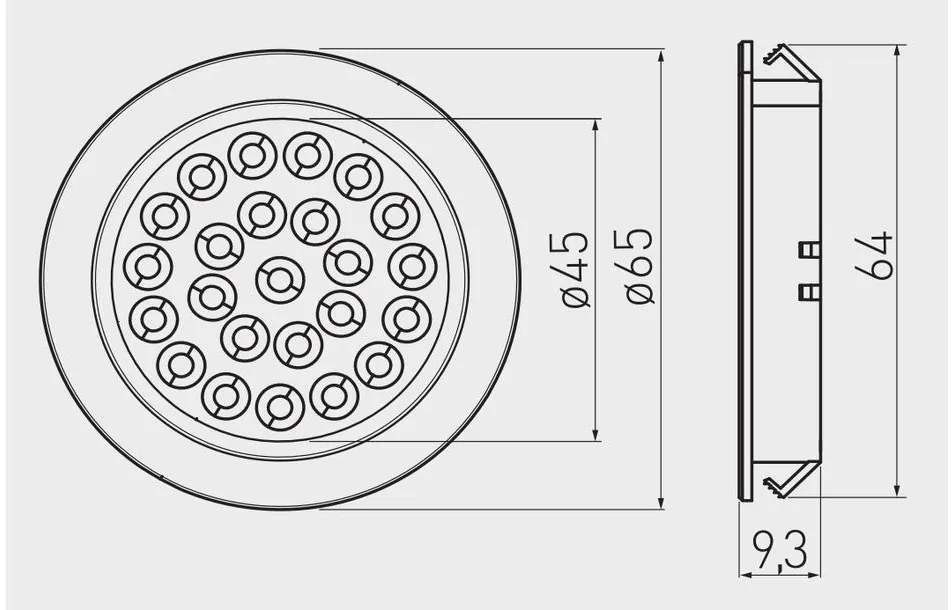 LED Lámpatest ALVARO semleges fehér, 12V DC, 1.7W, 24 SMD3528, 4000K, 130 lm,  2 méteres kábel miniAMP, alumínium, műanyag házzal