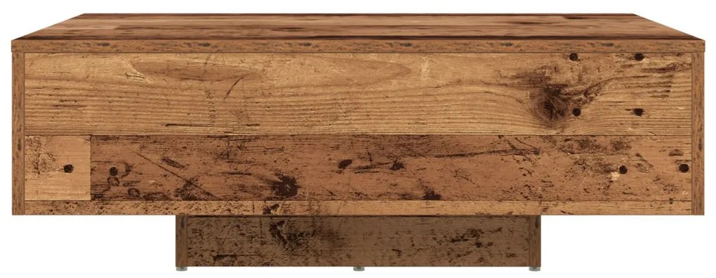 LED világítással ellátott dohányzóasztal régi fa 85x55x31 cm