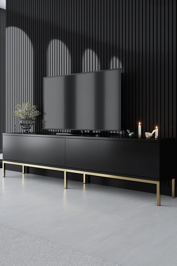 TV szekrény Lord - Black, Gold