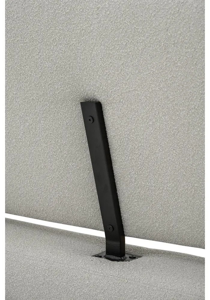 Világosszürke kárpitozott franciaágy ágyráccsal 160x200 cm Odette – Scandic