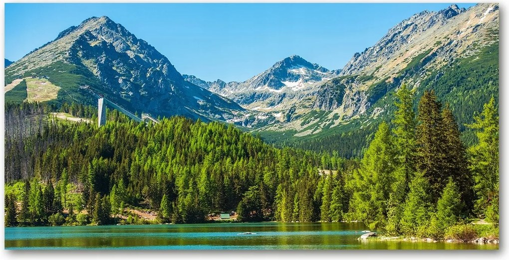 Fotó üvegkép Tó a hegyekben 140x70