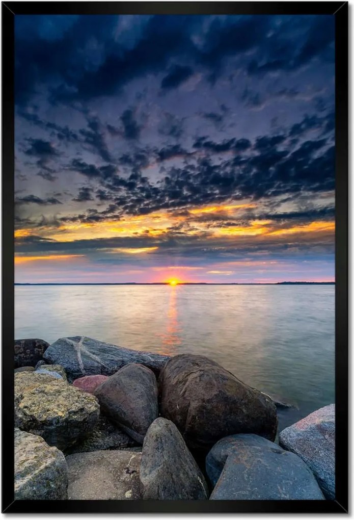 Poszterek keretben 40x60 Sziklák Tenger Naplemente