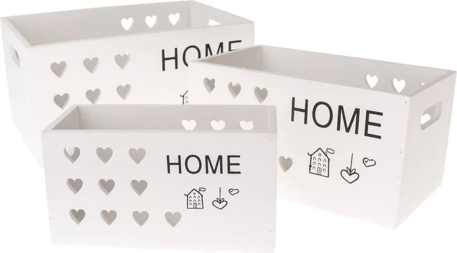 Dekoratív fa tárolódoboz készlet 3 db-os - Dakls