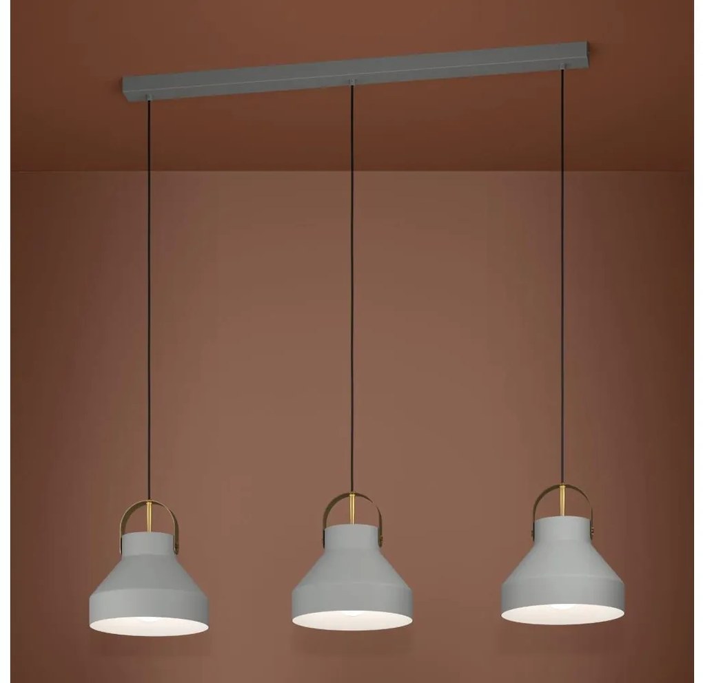 Eglo 390227 - Csillár zsinóron ESTEPONA 3xE27/40W/230V szürke