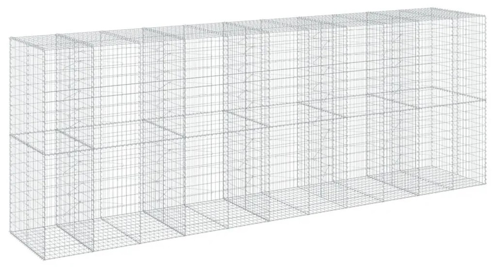 horganyzott vas gabion kosár fedéllel 550 x 100 x 200 cm