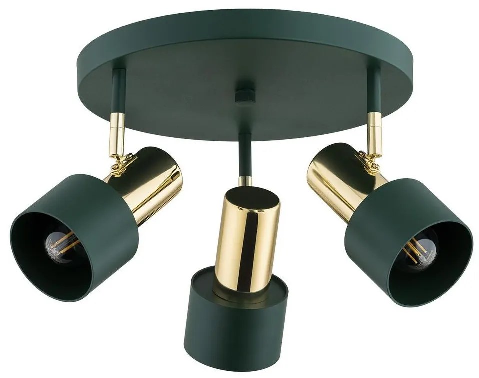 Argon 6196 - Spotlámpa DORIA 3xE27/15W/230V zöld/sárgaréz