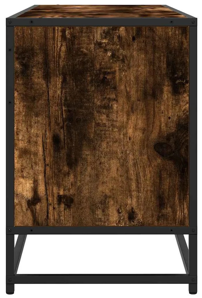 füstös tölgy színű szerelt fa és fém TV-szekrény 150x35x41 cm