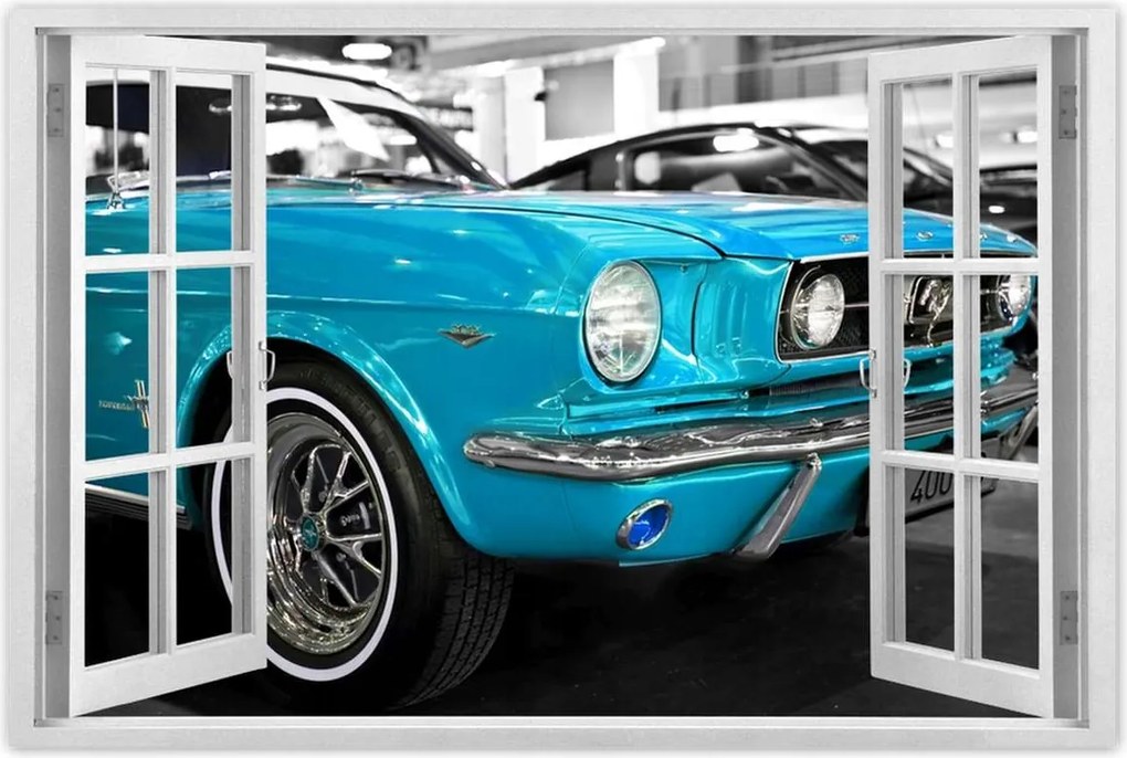 Poszter 90x60 Türkiz Ford Mustang