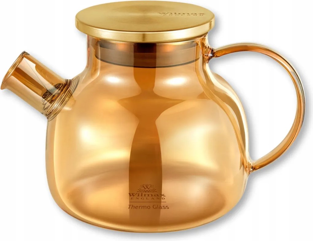 Üveg teáskanna, főzhető, szűrővel, arany, 950ML Wilmax