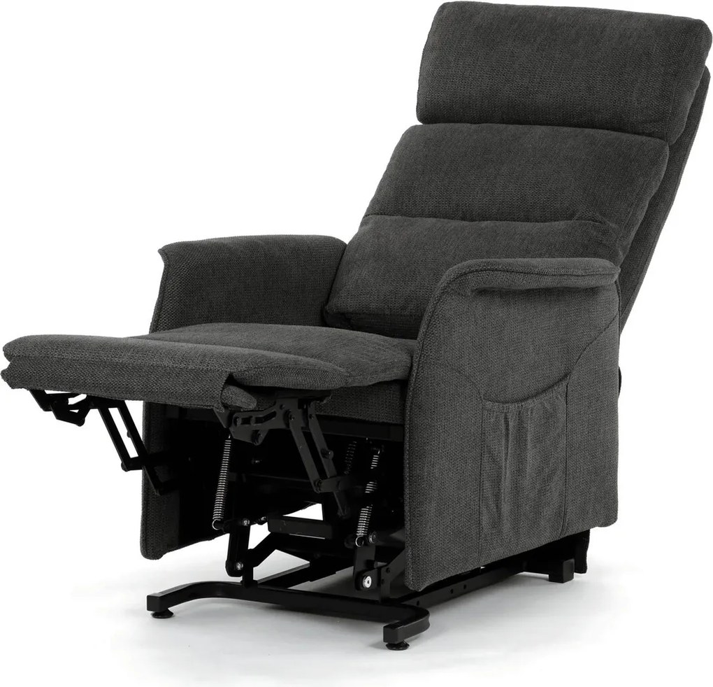 Szürke elektromos relaxfotel kábeles vezérléssel, szövet kárpitozással, TV-L8960 GREY2