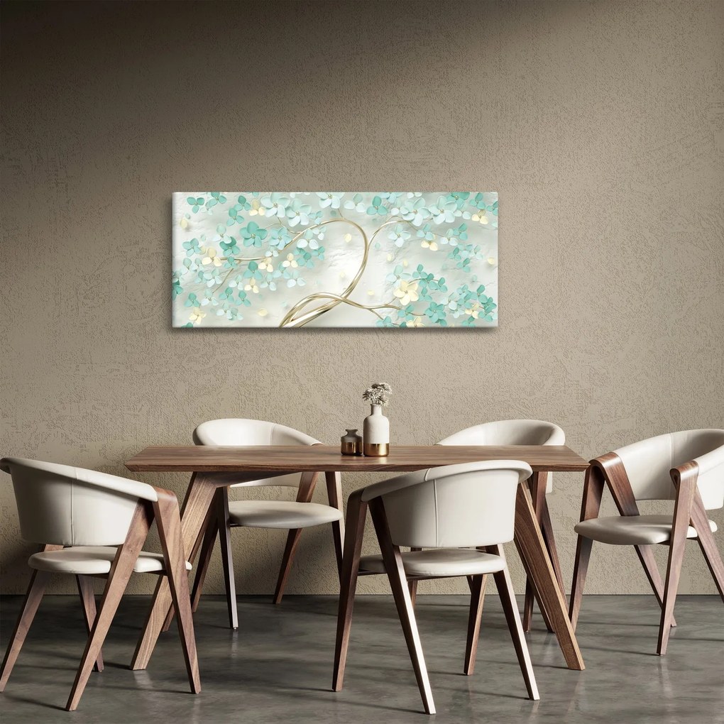 Kép - Arany virágzó fa (120x50 cm)