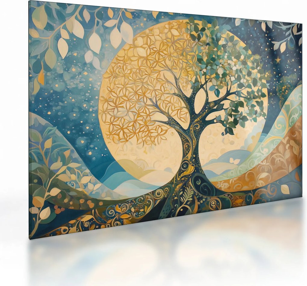 Üveg kép – Életfa a holdban (70x50 cm)
