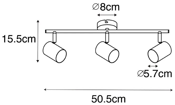 Modern mennyezeti lámpa sárgarézzel 3-lámpás állítható - Jeana