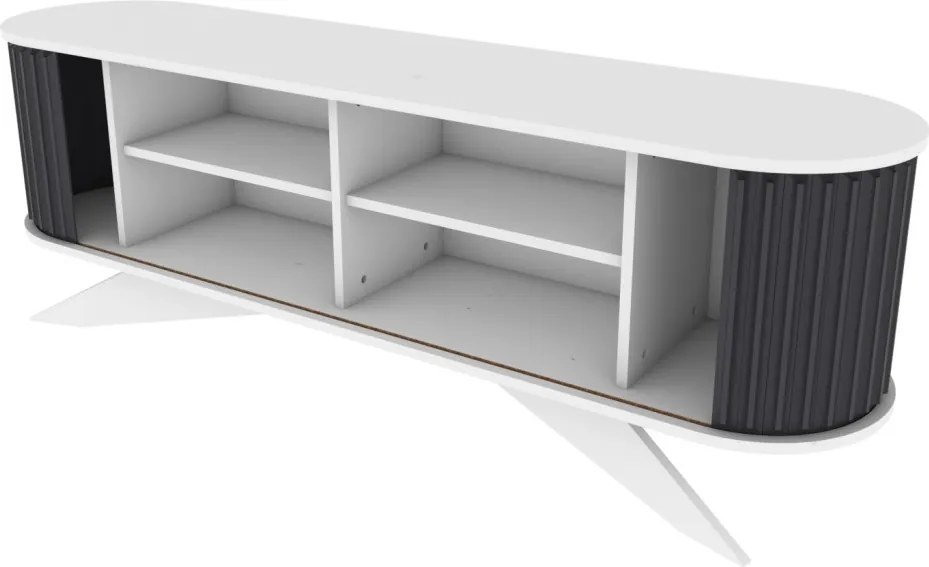 Stor TV-állvány, antracit-fehér, 180 cm