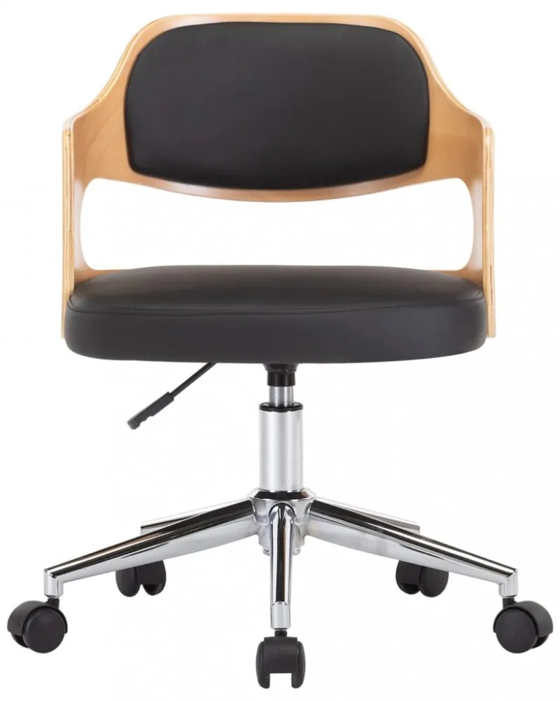 4 db fekete hajlított fa és műbőr forgó étkezőszék