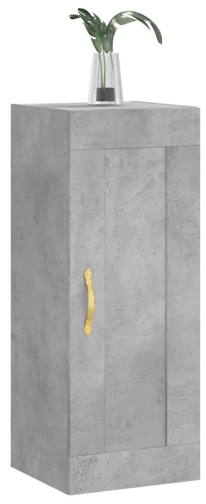 betonszürke szerelt fa fali szekrény 34,5x34x90 cm