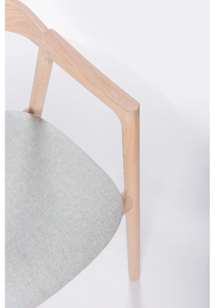 Muna étkezőszék tömör tölgyből, kékesszürke ülőrésszel - Gazzda