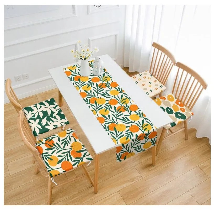 Asztali futó és székpárna szett 5 db-os Orange – Mila Home