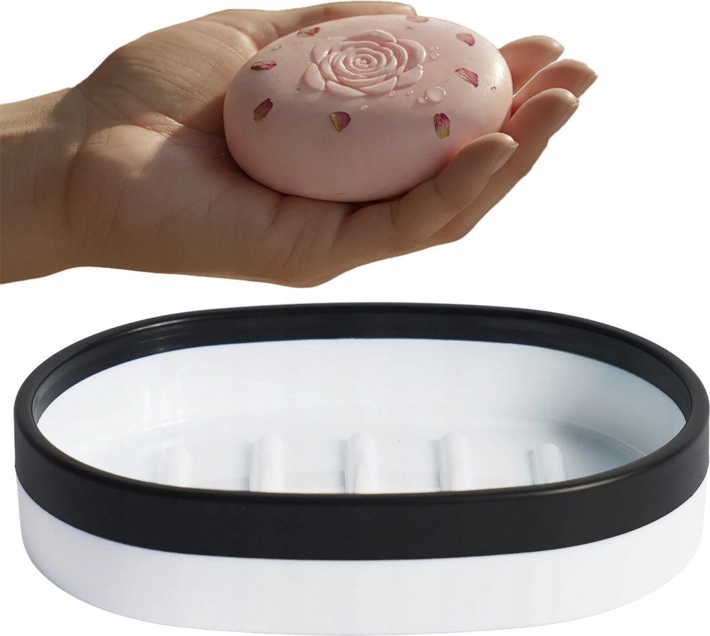 Kerek Fürdőszobái Szappantartó Fehér Fekete Tartós Szappan Alátét