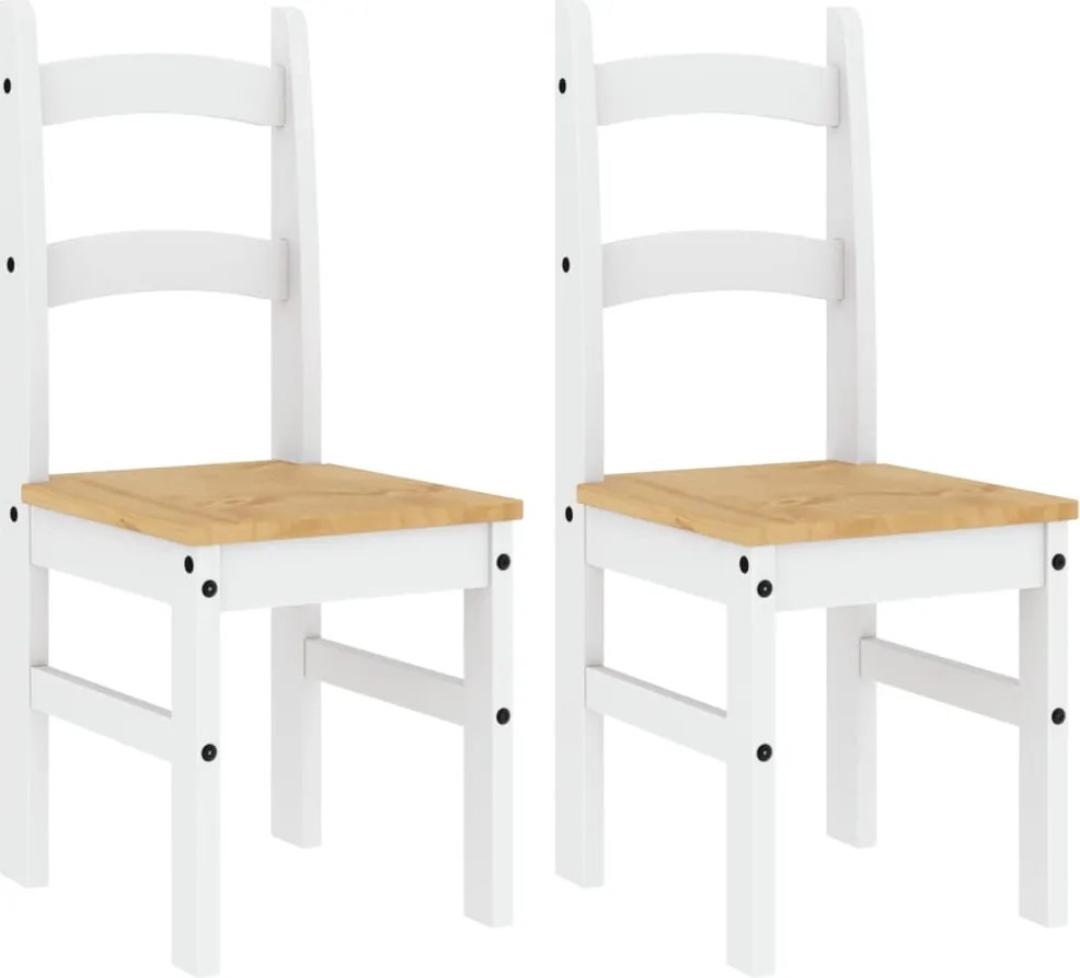 vidaXL 2 db fehér tömör fenyőfa étkezőszék 40x46x99 cm