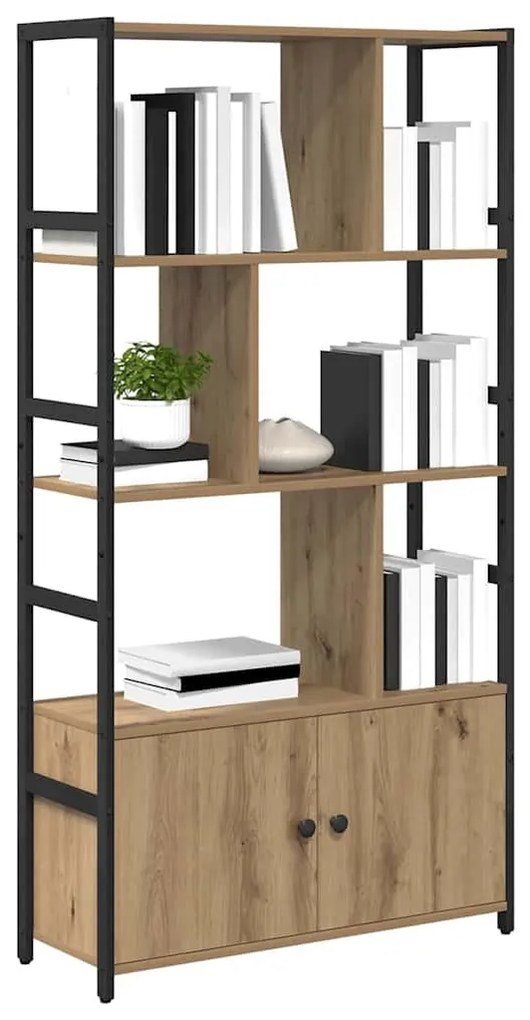 Könyvespolc kézműves tölgy 80 x 30 x 155.5 cm Faanyag