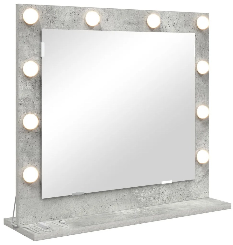 LED világítással ellátott sminktükör BetonSzürke 60x55x18 cm