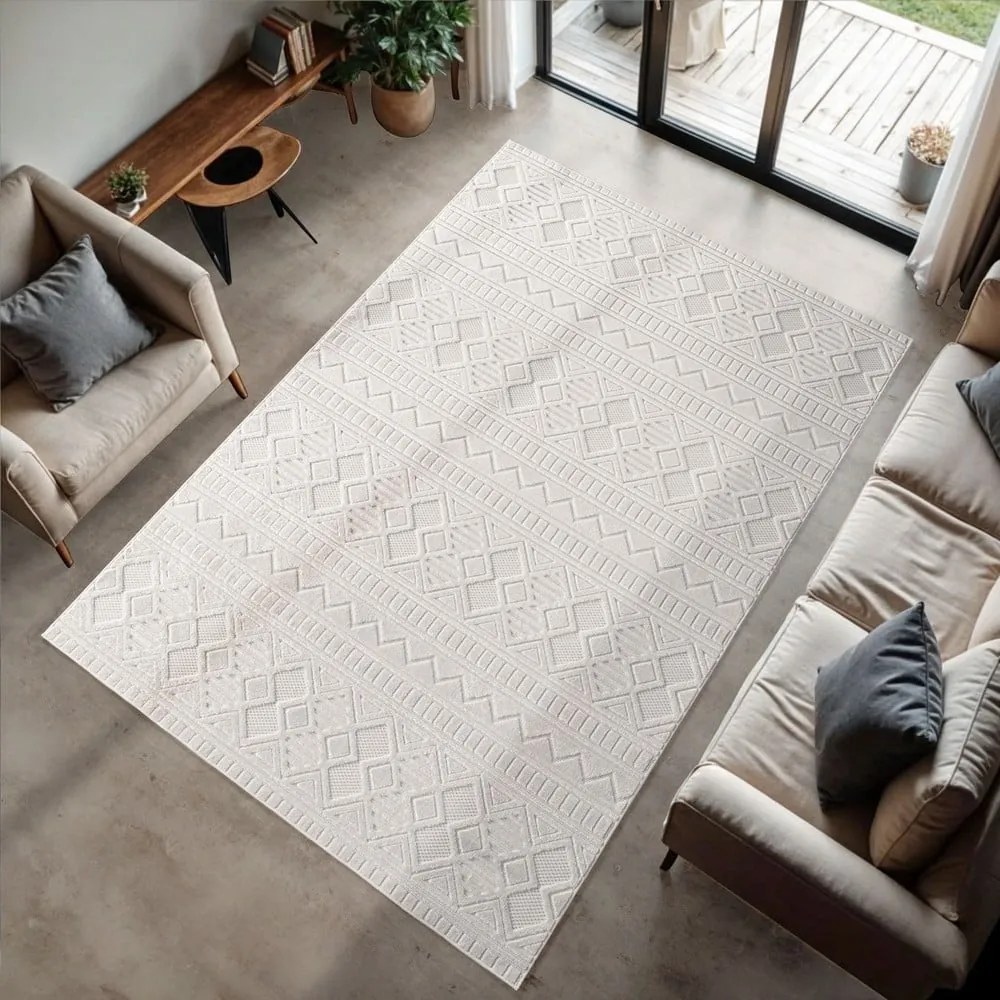 Krémszínű kültéri-beltéri futószőnyeg 80x150 cm Doha 1652 Cream – Ayyildiz Carpets