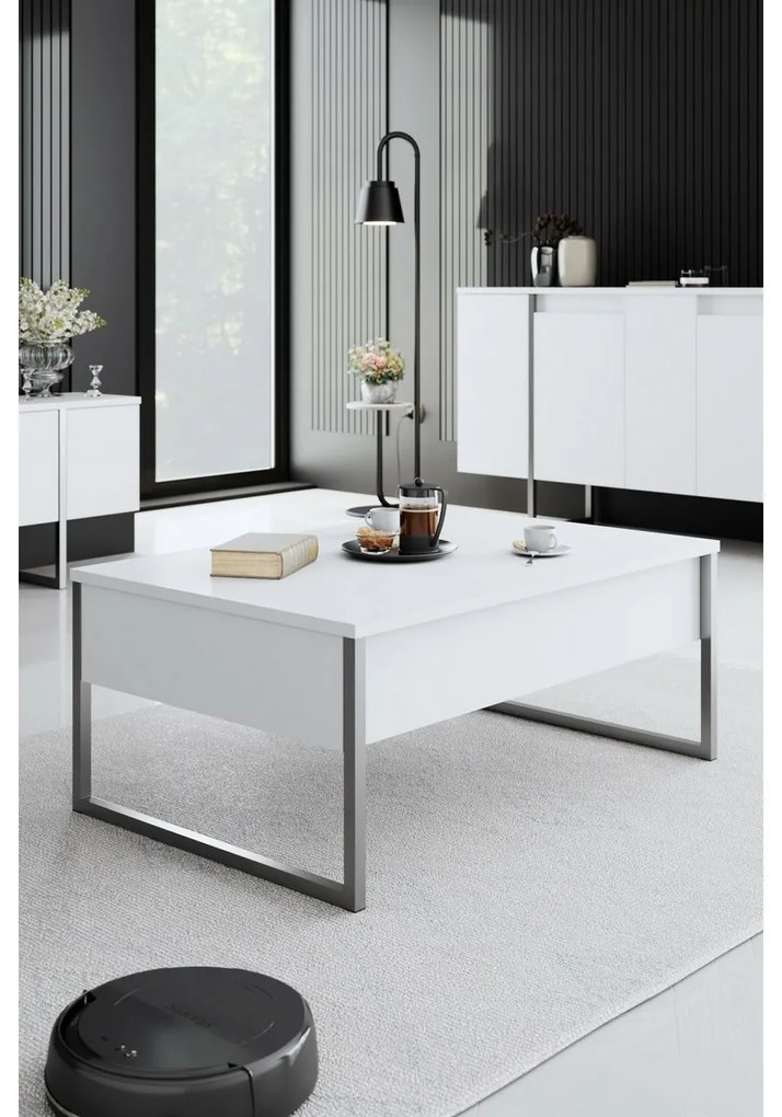 Luxe White and Silver konferenciaasztal
