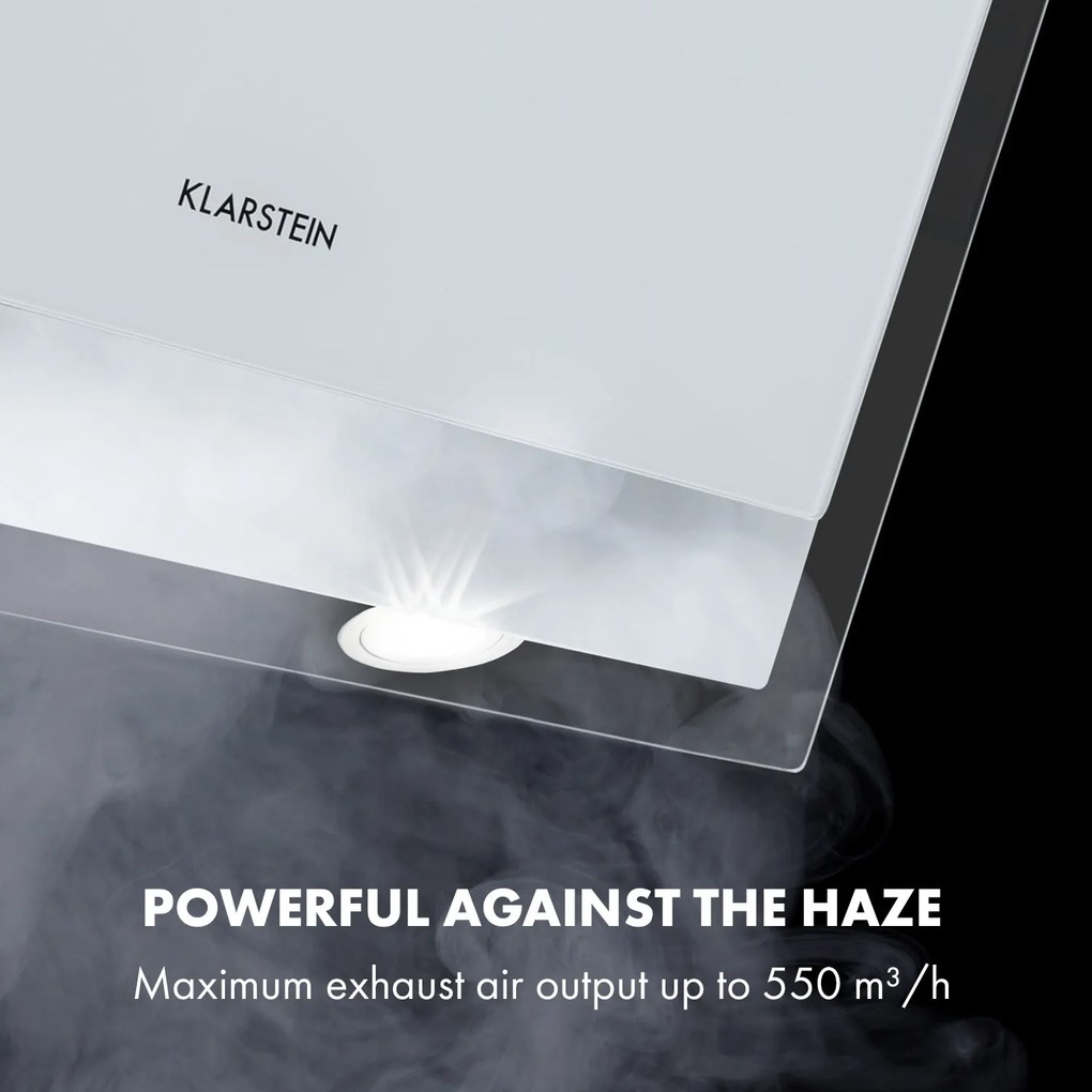 Klarstein Mirage 60, páraelszívó, 60 cm, 550 m³/ó, érintésvezérlés, fehér