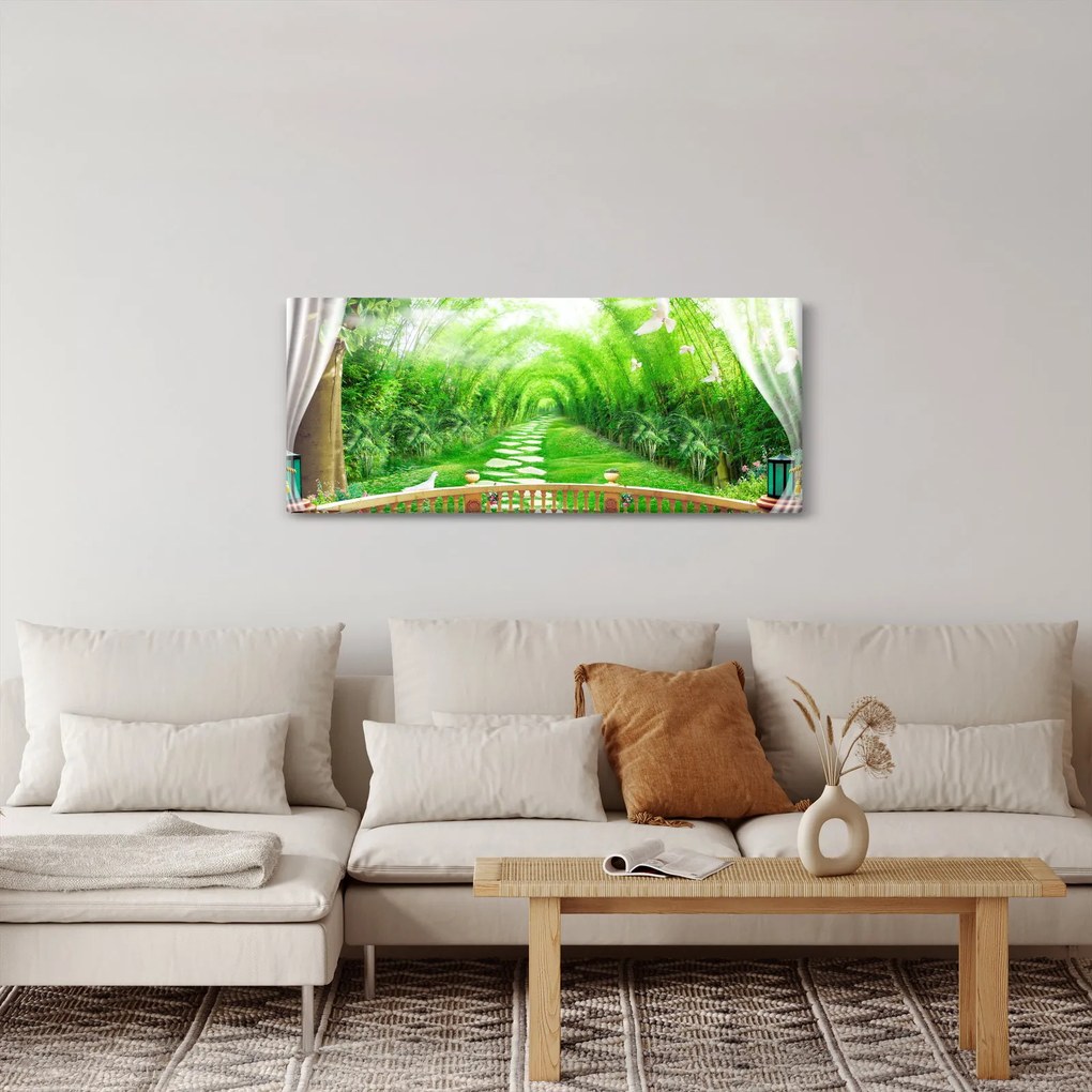 Kép - Trópusi kertre néző kilátás (120x50 cm)