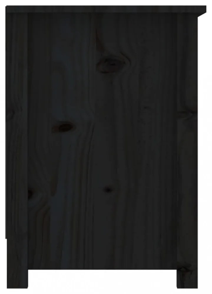 fekete tömör fenyőfa TV-szekrény 103 x 36,5 x 52 cm