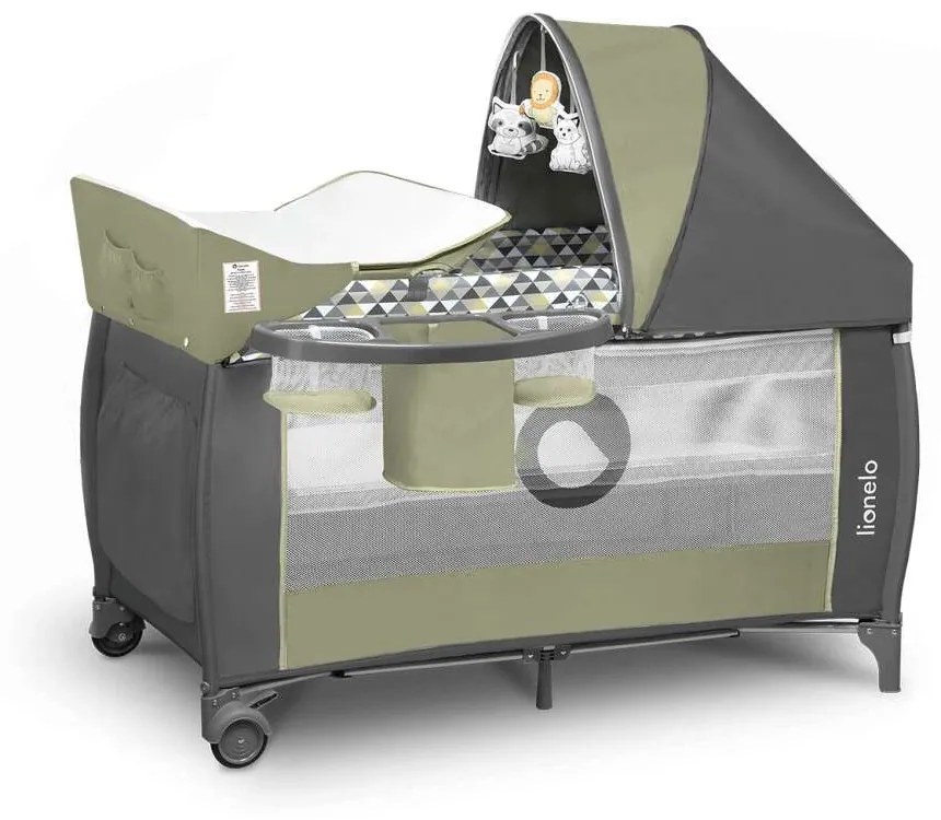 Lionelo Sven Plus multifunkciós utazóágy - Green Olive !! KIFUTÓ !!