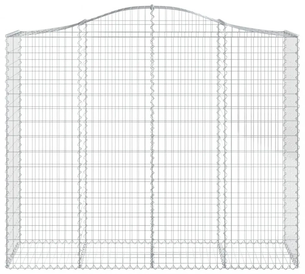 vidaXL 3 db íves horganyzott vas gabion kosár 200x50x160/180 cm