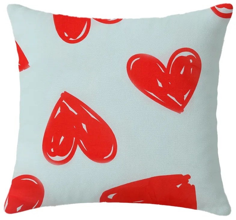 Szett 2 db dekoratív párnahuzat WARM HEART 45x45 cm, világoskék