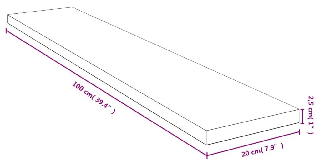 bambusz fali polc 100x20x2,5 cm